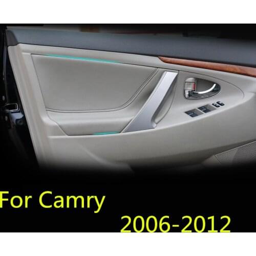 4PCS Microfibre Leather Interior Doors Panel Armrest Cover For Toyota Camry 2006 07 08 09 10 11 2012 AAB077