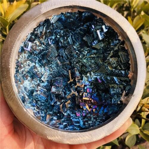 10cm Beautiful mineral specimen bismuth bowl crystal blue mineral rock home wares