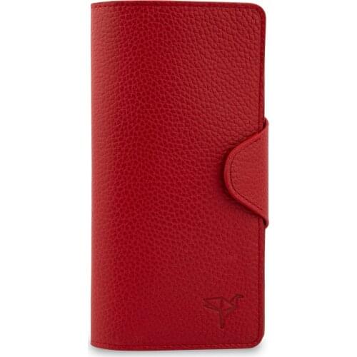 Genuine Leather Red Unisex Portfolio Wallet Women Accessory Coin Purse 2021 Colorful Wallets