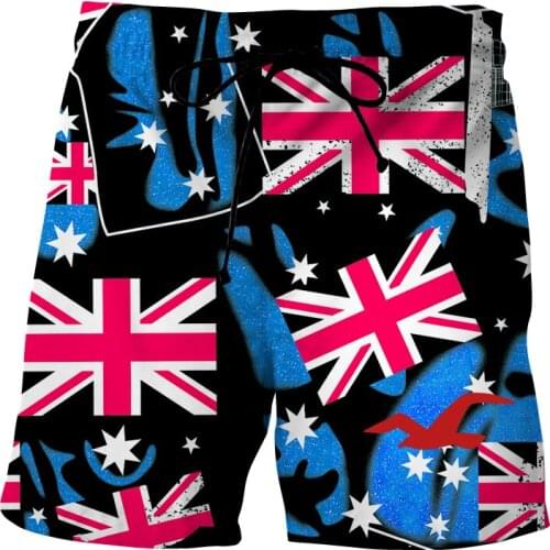 Australia flag graphic Summer 3d printing board Shorts women casual shorts men loose breathable thin pants beach surf swimwear