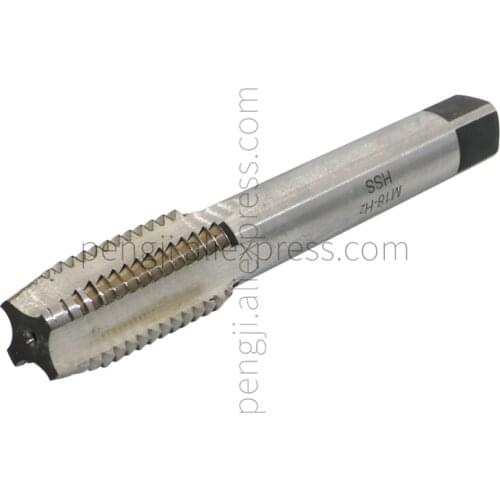 Metric Machine Tap M18 x 2.5 mm Pitch Thread Pitch 4 Flutes, High Speed Steel Thread Forming Tap, HSS Screw Plug Tap
