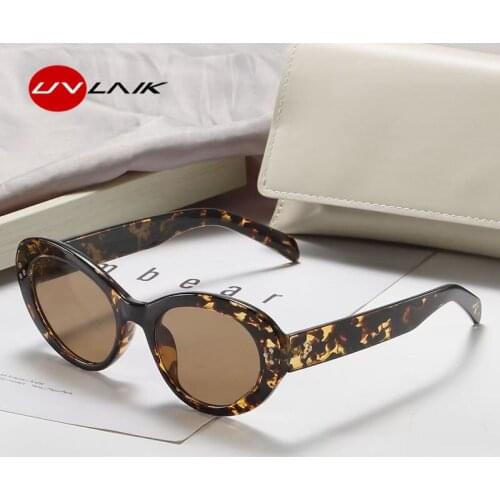 UVLAIK Fashion Oval Sunglasses Women Round Rivet Decorative Sun Glasses Female Candy Color Trend Small Round Frame Eyewear UV400