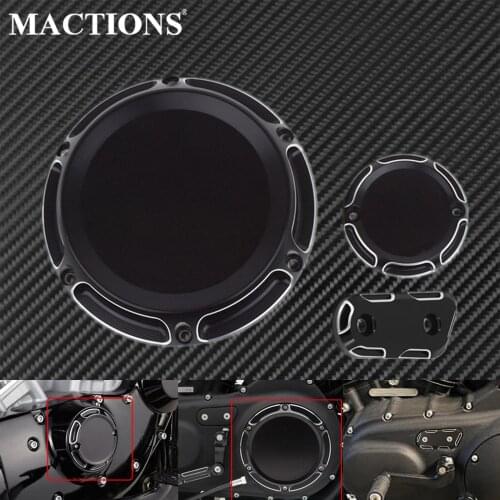 Motorcycle 6 Holes Derby Cover Timing Timer Cover Inspection Cover Black For Harley Sportster XL883 XL1200 Custom Roadster 04-17