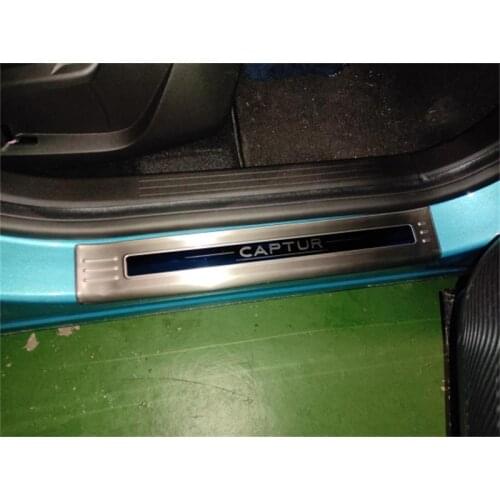 For Renault Captur 2020 2021 Door Sill Scuff Plate Trim Welcome Pedal Covers Car-Stying Accessories Decorative Sticker 4pcs/set