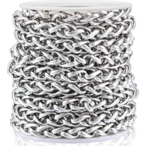 Stainless Steel Keel Chain Dragon Braided Beard Buckle Wheat Chain Jewelry Making Accessories Punk Necklace Bracelet Wholesale