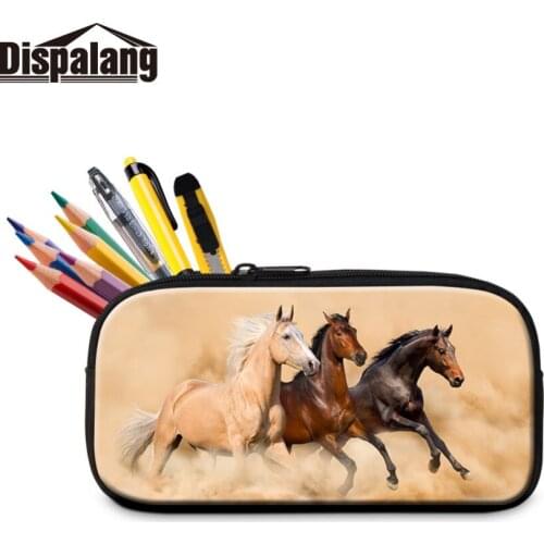 Portable Beautiful Pencil Case Bags Printed Animal Balls Photo on Pen Box Pouch Girl Stationery Bag Foldable Stationery Storage