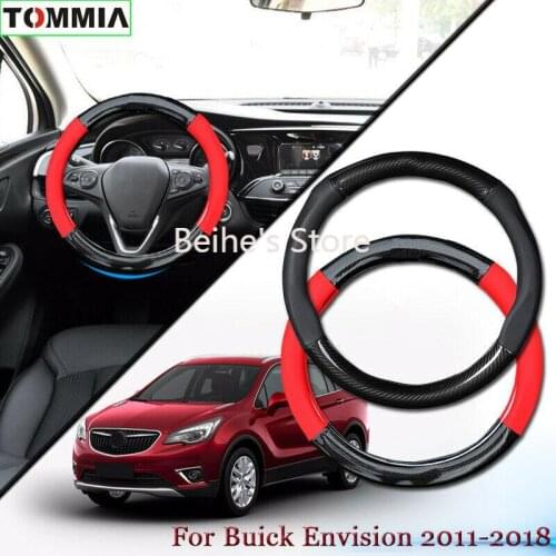 Anti-Slip Carbon Fiber Leather Car Steering Wheel Cover For Buick Envision 2011