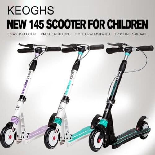 New model adult children kick scooter Handbrake Foldable PU 2wheels all aluminum shock absorption urban campus transportation