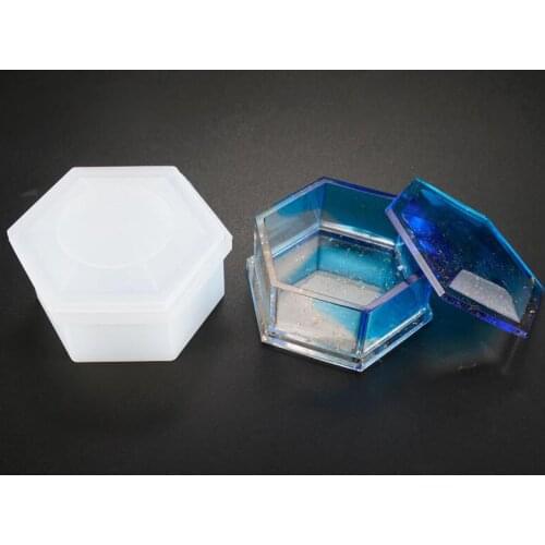 Hexagon shape Storage box gift boxes Resin Silicone Mould Jewelry Making DIY tool UV epoxy resin Box silicone mold