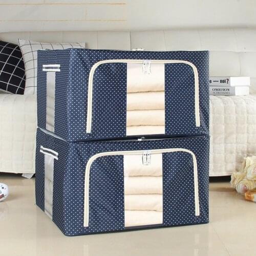 Foldable Clothing Steel Frame Box Wardrobe Household Artifact Fabric Oxford Cloth Large Finishing Storage Boxes Dust Proof