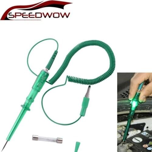 SPEEDWOW DC 6V 12V 24V Car Circuit Tester Pen DC 6V 12V 24V LED Auto Vehicle Gauge Test Light Circuit Test Leads Detector Copper