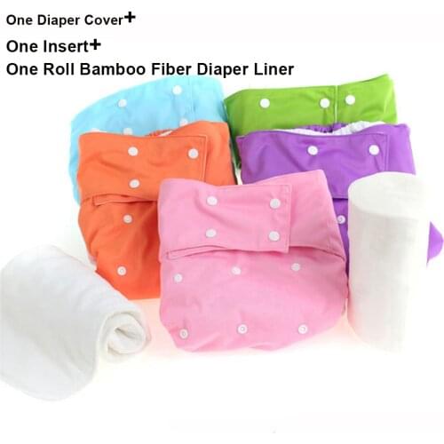 Adult Diaper Cloth Cover Microfiber Insert Disposable Bamboo Fiber Liner Washable Diapers Nappy Kits Reusable One Size Fits All