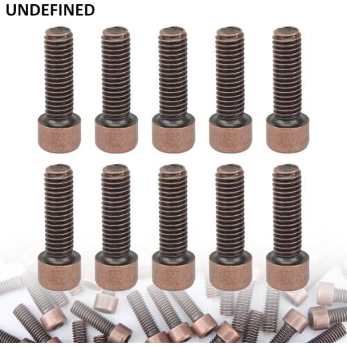 10pcs Motorcycle Screw M6×19mm Round Head Bolts Screw Stainless Steel Adornment Universal Red Copper