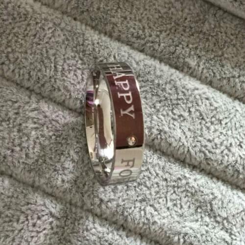 High-quality 316L stainless steel cubic zirconia jewelry Spell color Pattern Stamp "Forever Happy" leisure sports couple jewel