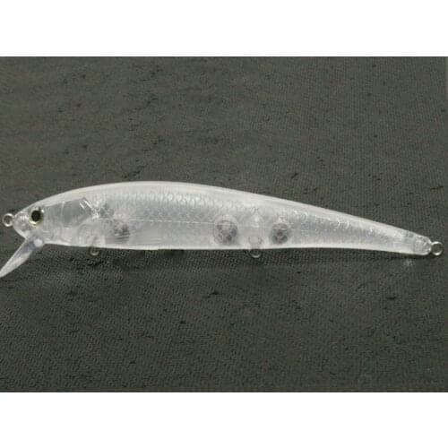 WLure 10 Blank Wide Wobble Minnow Jerkbait Transparent ABS Plastics Tough Built 12cm Long Casting Fishing Bait UPM509