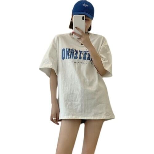 NYFS 2021 Korean Women Cotton Tops Summer Kimono Hot Sell Loose Big Size Printing Woman T Shirt Blusas Camisa Mujer