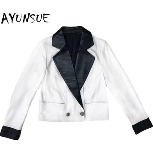 AYUNSUE Genuine Leather Jacket Woman Real Sheepskin Coats Famale Short Loose Korean Fashion Jackets Women Chaqueta Mujer SQQ51