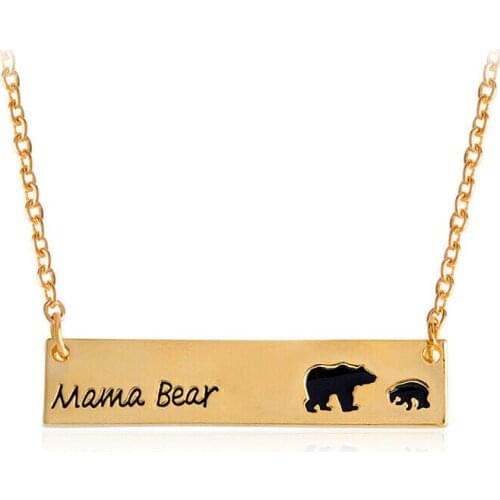 Fashion Charm Women Necklace Jewelry "Mama Bear" Necklace A Mother Bear and a group of Baby Bear Pendant Necklace