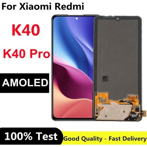 6.67" AMOLED For Xiaomi Redmi K40 Pro LCD Display Touch Screen Digitizer For Xiaomi Redmi K40 LCD Display