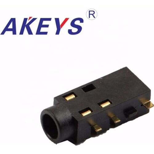 10PCS PJ-381B 3.5 earphone jack 5 pin without fixed pin jack for micro usb socket PJ -3086 paster flat pin