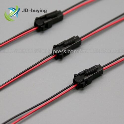 100Pairs 20cm Long JST SM 2Pins 3Pins 4Pins Plug Male to Female Wire Connector