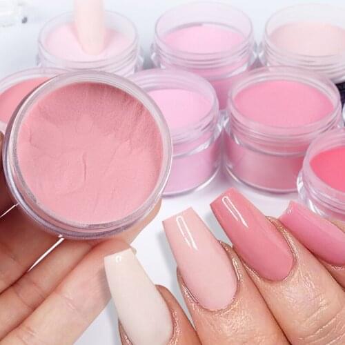 15g Different Shades Light Pink Nail Acrylic Powder Extension Builder Carving Crystal Polymer Bulk Pigment Dust Nail Accessories