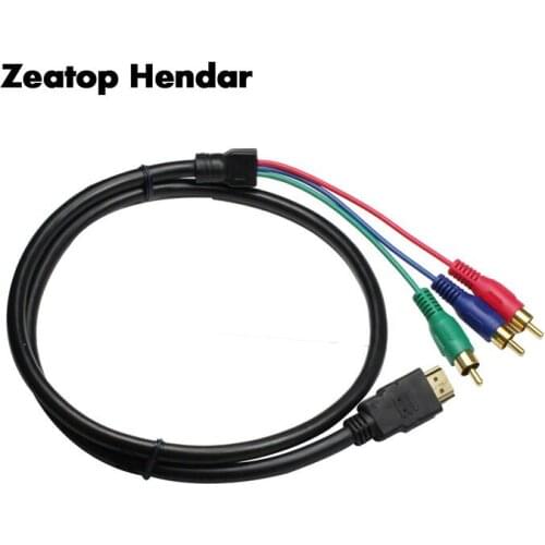 5FT 1.5M HDMI to 3 RCA Video AV TV Composite Adapter Converter 3RCA RGB Cable Connector for XBOX 360 for PS3 4 HDTV 1080