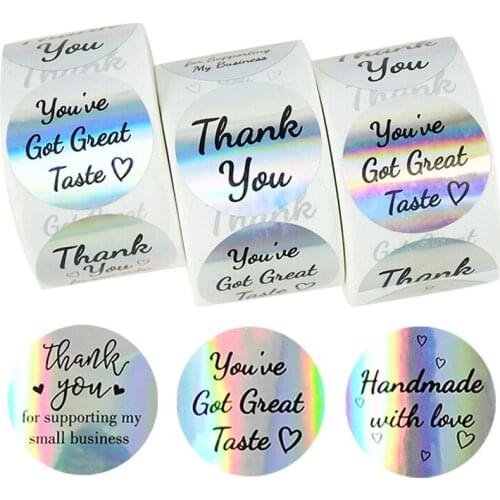 500Pcs 3.8cm Thank You Stickers You've Got Great Taste Laser Seals Labels Sticker For Wedding Birthday Party Gifts Pakcing Decor