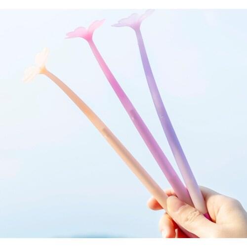 8 PCs Gel Pens Lucky Clover Four Leaves Daylight Color Changing Creative Korean Gel Pen Black Student School Office Supplies