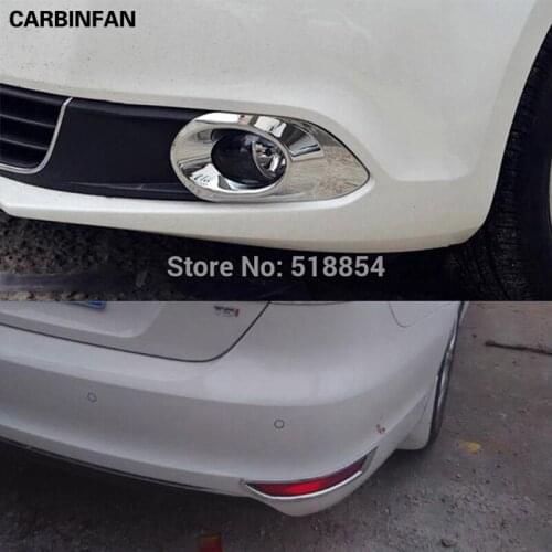 Accessories FIT FOR 2012 2013 VW JETTA FRONT + REAR BUMPER CHROME FOG LIGHT TRIM LAMP COVER 4PCS/SET