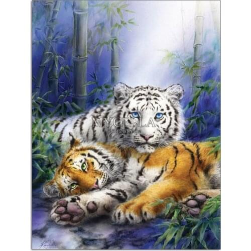 5D DIY Diamond Painting Animals Forest & Jungle Tigers Embroidery Cross Stitch Full Diamond Mosaic Home Decor Gift Christmas
