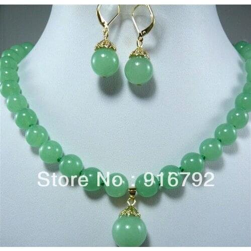 Free shipping >>>>>Noblest 12mm stone stone necklace 17" +pendant & earring
