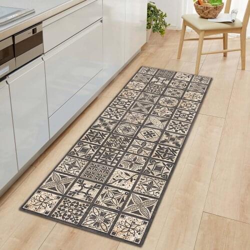 Bohemia Home Kitchen Floor Mat Carpet Boho Flannel Anti-slip Door Entrance Mat Soft Rugs Mats for Living Room Bedroom Bathroom