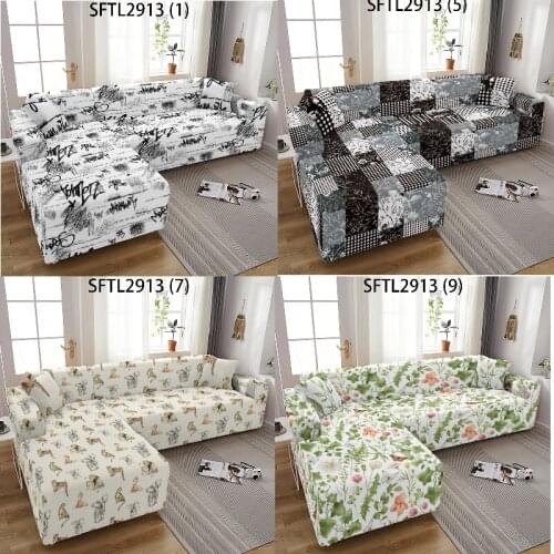 Flowers and leaves Puff seat Sofa chaise cover lounge Plaid corner sofa cover Covers for sofas Sofa cover 3-seater couch cover