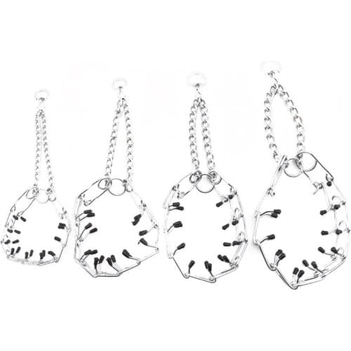 Double Row Dog Chain Collar Material Iron Silver Twisted P-type Dogs Necklace for Pet Puppy Large Collar Martingale Pet Collars