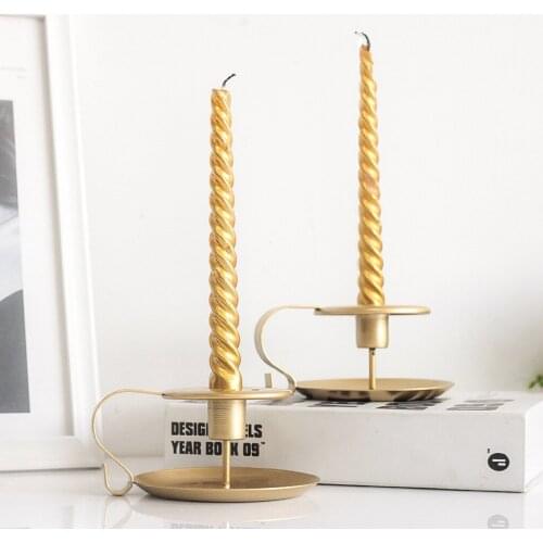 2pcs European Iron Taper Candle Holder Vintage Retro Candlestick Stand Candle Holder for Wedding Dinner Decor Home Decorative