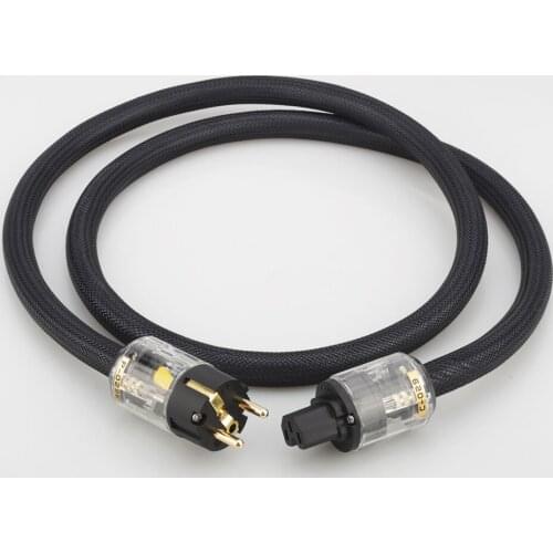 Hi-End copper AC power cable hifi audio US/EU power cord pure copper power cable with P-029/P-029E power plugconnector P122+DW18