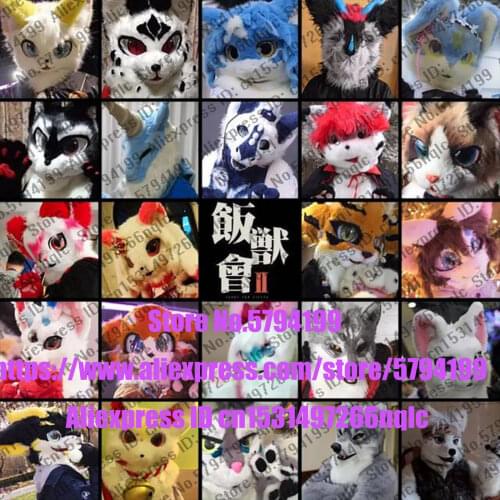 Customized Available REAL PHOTO dx0058 head CAT full sets husky dog Suit fursuit Costume fox Party Carnival Gift