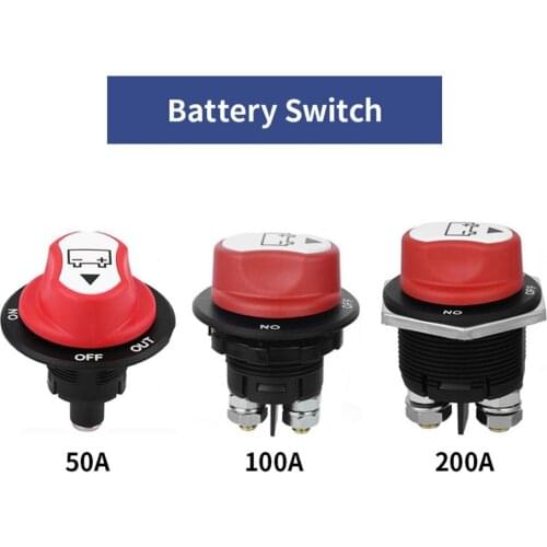 Jtro DC 32V 50A 100A 200A Car Battery Switch Disconnecter Power Cut Switch For Car Motorcycle Truck Boat Camper Off-Road Vehicle