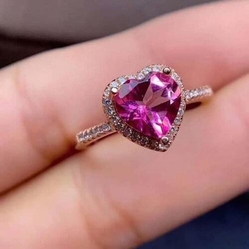 High-Quality Pink Topaz Heart-shaped Ring S925 Silver Charming Fine Fashion Jewelry for Women Free Shipping Hot Sale MeibaPJFS