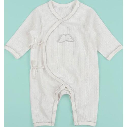 Baby clothes new born baby summer mesh romper infant cotton jumpsuit boy girl long sleeve kimono robe pajamas kid clothing white