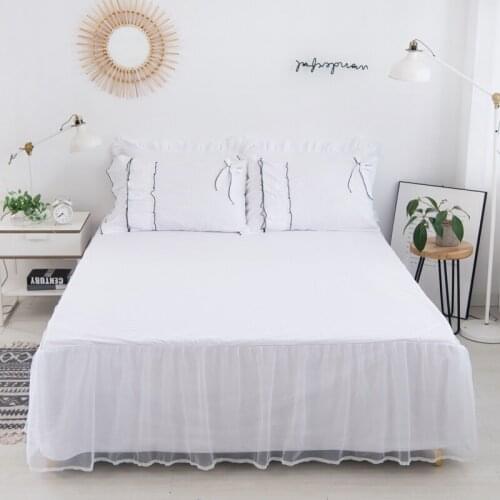 New 100% cotton Quilting Twin queen king size Bed Skirt lace Bed Sheet Princess style Bed Cover Pillowcase Bedding Set