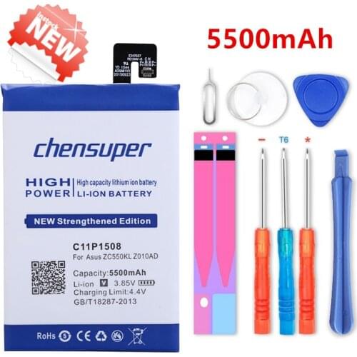 Chensuper 5500mAh Phone Li-ion Battery C11P1508 For ASUS Zonfone max ZC550KL Z010AD Z010D Z010DA Well-tested Phone Battery