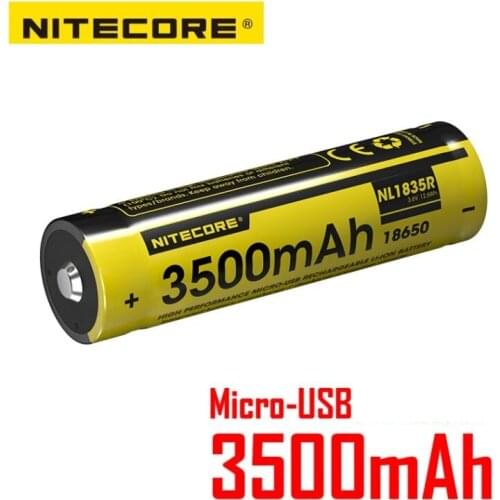 1 pcs NITECORE NL1835R USB Rechargeable Batteries 3500mah 3.6V 5A Li-ion battery NL189 NL1834 NL1835 update version