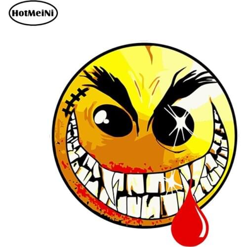 HotMeiNi Evil-Smiley-Face-Decal Vinyl Decal bumper window Car Sticker Car Accessories 13cm x 13cm