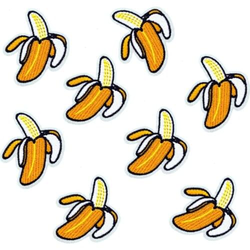 10Pcs Fruit Banana Embroidered Iron on Patches for Clothing DIY Bags Apparel Accessories Garment Stickers Appliques 4.6x5.4cm