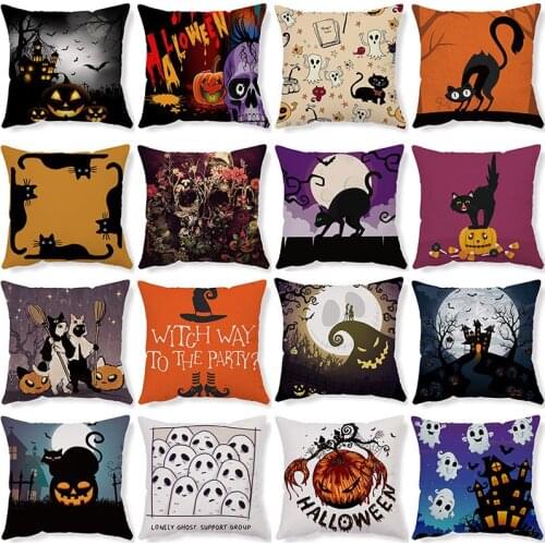 Halloween Pillowcase Modern Minimalist Bedroom Sofa Car Cushion Cover Can Be Customized Pattern 45x45cm