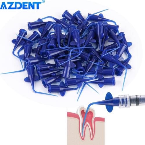AZDENT Dental Disposable Plastic Syringe Tip Endo Irrigation Disposable Needle Tip for Dental Injection Medicine Refill