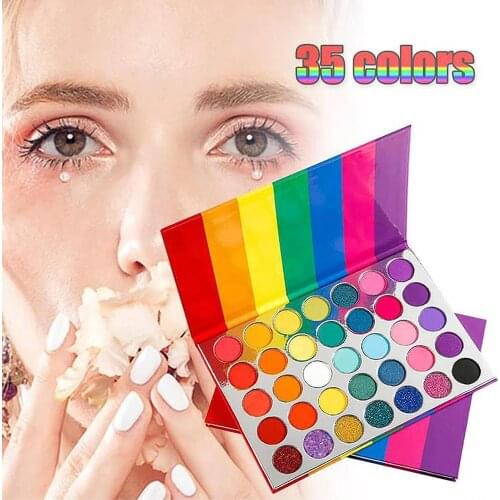 35 Color Rainbow Eyeshadow Palette Glitter Eye Shadow Waterproof Long Lasting Make Up Pallet Shimmer Fashion Women Beauty Eyes