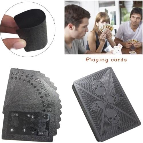 Plastic Poker Waterproof Playing Cards for Magic Party Gift Black